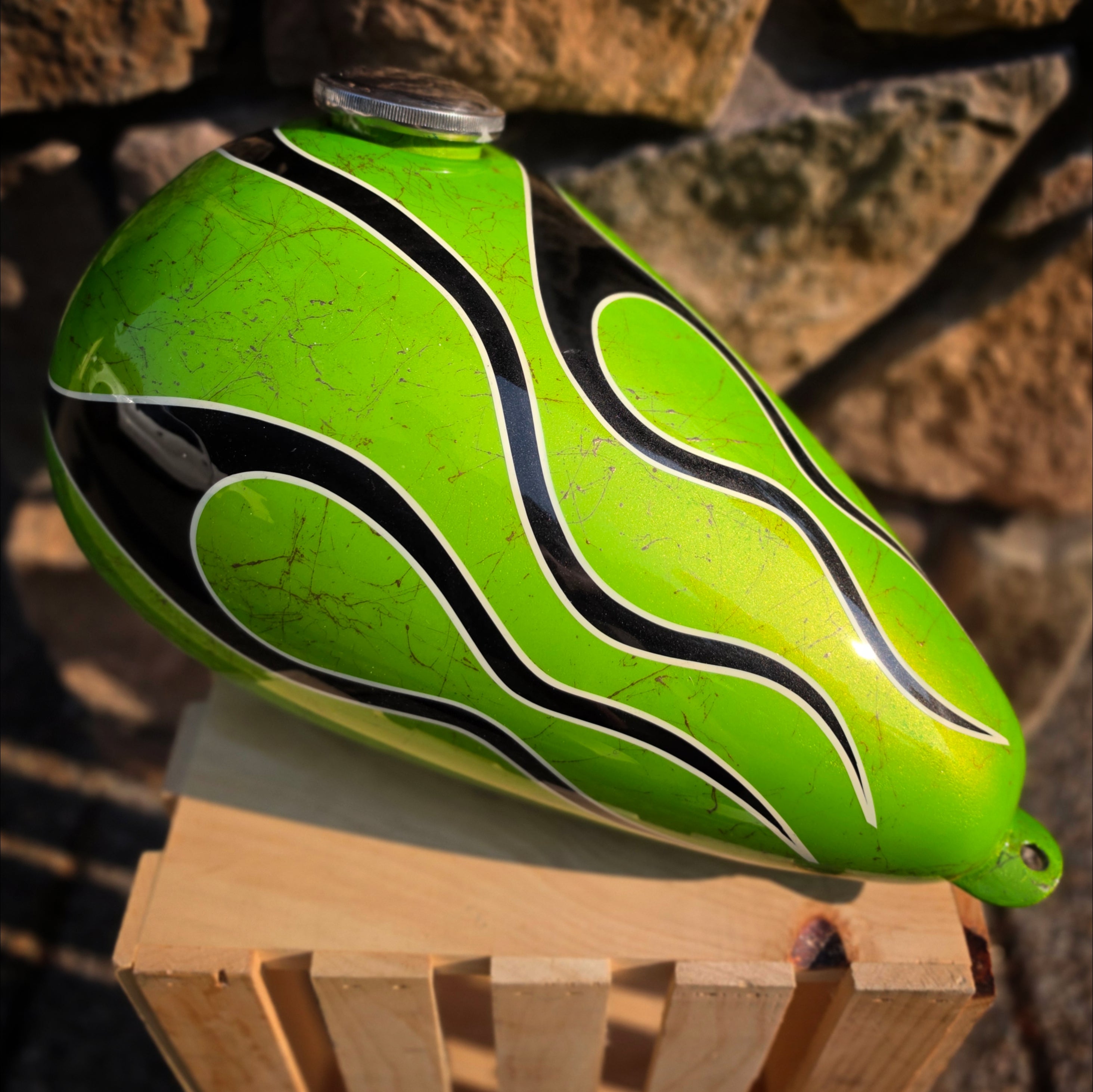 Custom Painted Axed Chopper Tank