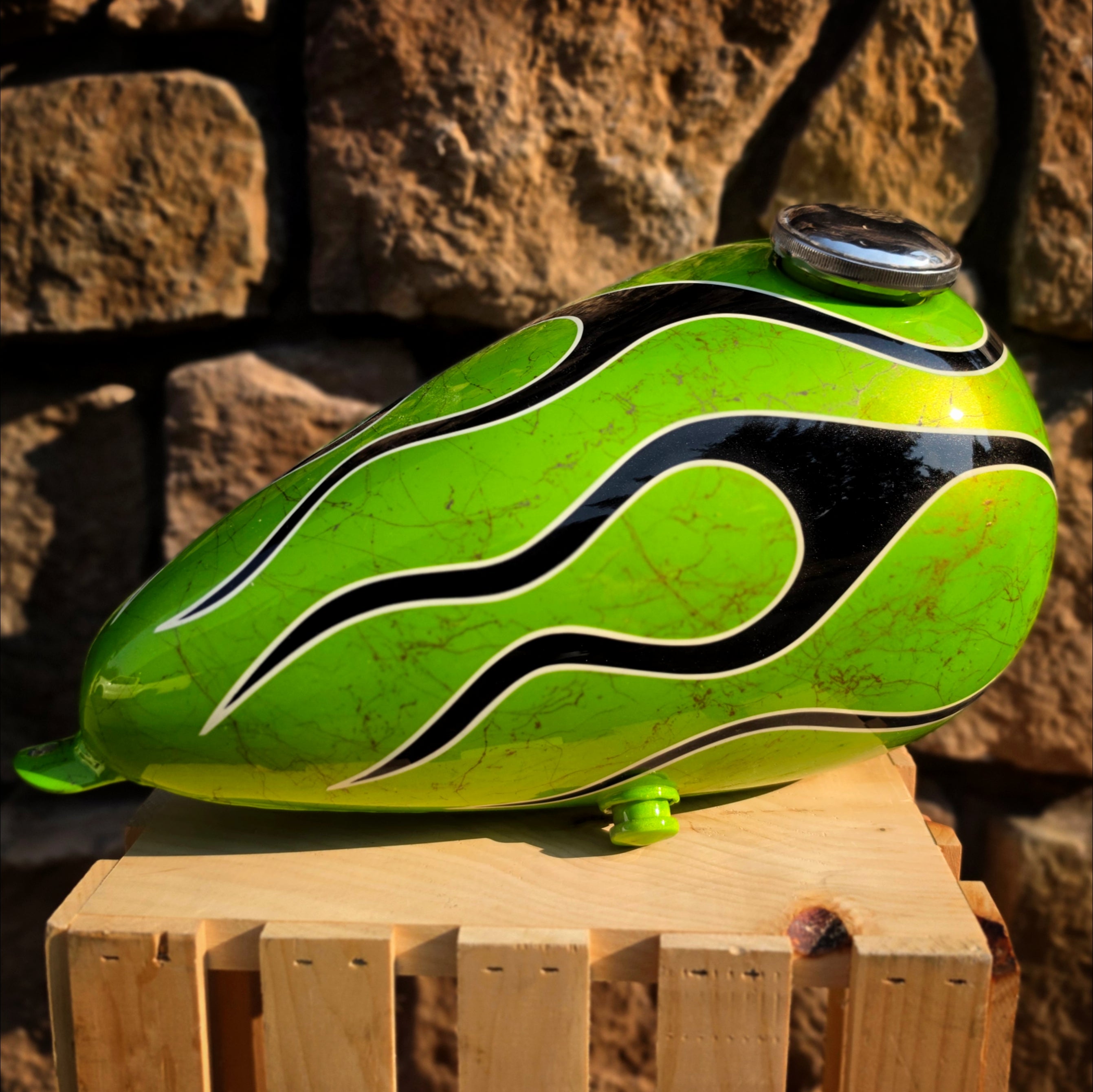 Custom Painted Axed Chopper Tank